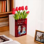 Personalizzato Cartoon Character Clear Acrylic Book Vase con testo Bookshelf Room Decor Compleanno Festa dell'insegnante Regalo di apprezzamento per gli insegnanti