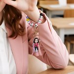 Personalisierte Cartoon Lehrer Charakter Keychain Armband mit Perlen Armband und Text Wertschätzung zurück zu Schule Geschenk für Lehrer