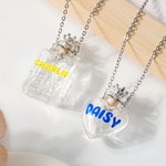 Henkilökohtainen Lemmikki Muisto Clear Glass Hair Storage kaulakoru nimi Memorial Vuosipäivä Syntymäpäivälahja naisille Lemmikkieläinten ystäville