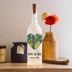 Personalized You & Me Heart Artistic Painting Pet Family Photo LED Bottle Lamp with Soft Light Anniversary Memory Gift for Couples Pet Owners