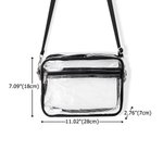 Personalized Retro Removable School Spirit Tag Clear Bag with Embroidered Text Concert Accessory Team Pride Gift for College Student Sports Lovers