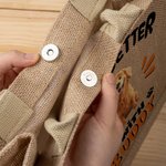 Personalisierte Jute-Tasche Tote Bag im Cartoon-Haustier-Design mit Namen Reisezubehör Geburtstagsgeschenk für Tierhalter