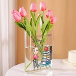Personalizzato Cartoon Character Clear Acrylic Book Vase con testo Bookshelf Room Decor Compleanno Festa dell'insegnante Regalo di apprezzamento per gli insegnanti