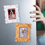Personalized Retro Photo Frame Shape Cartoon Dog Refrigerator Magnet with Name Home Decoration Birthday Anniversary Gift for Pet Lovers