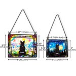 Personlig farget glass stil hund silhuett design vindu hengende solfanger ornament med navn sympati minnegave for hundeelskere eier