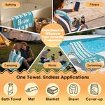 Personalized Stripes Line Quick Dry Oversized Microfiber Beach Towel with Name Summer Vacation Pool Party Accessories Gift for Women