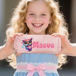 Personalized Cute Cartoon Animal Three-Layer Pencil Case Pouch with Name School Supply Back to School Birthday Gift for Boys Girls