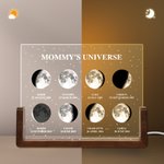 Personalized Moon Phase Wooden Base Acrylic LED Night Light with Name and Date  Desk Decor Birthday Gift for Family Friend