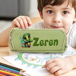 Personalized Cute Cartoon Animal Three-Layer Pencil Case Pouch with Name School Supply Back to School Birthday Gift for Boys Girls
