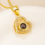 Personalized Photo Micro-Projection Heart Necklace Dainty Jewelry Valentine's Day Anniversary Gift for Women Couples