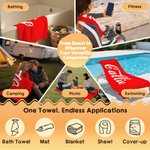 Gepersonaliseerde Cola Quick Dry Oversized Microfiber Strandhanddoek met Naam Vakantie Reizen Essentieel Verjaardagscadeau voor Familie Vriend