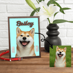 Personalized Multicolor Pet Photo Design Wooden Collar Frame with Name Home Decor Sentimental Memorial Sympathy Gift for Pet Owners Lovers