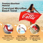 Gepersonaliseerde Cola Quick Dry Oversized Microfiber Strandhanddoek met Naam Vakantie Reizen Essentieel Verjaardagscadeau voor Familie Vriend