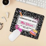 Personlig Apple Pencil Composition Book Anti-Slip Mouse Pad med namn Tillbaka till skolan Lärarens dag Uppskattningsgåva för lärare Utbildare