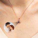 Personalized Photo Micro-Projection Heart Necklace Dainty Jewelry Valentine's Day Anniversary Gift for Women Couples