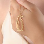Gepersonaliseerde Pinguïn Ketting met Naam Sierlijke Sieraden Verjaardag Verjaardag Valentijnsdag Cadeau voor Vrouwen