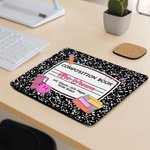 Personlig Apple Pencil Composition Book Anti-Slip Mouse Pad med namn Tillbaka till skolan Lärarens dag Uppskattningsgåva för lärare Utbildare