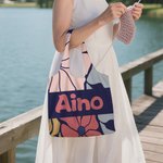 Henkilökohtainen tanskalainen kukka kannettava suuri Kangaskassi nimi vuosipäivä syntymäpäivä lahja naisille