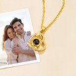 Personalized Photo Micro-Projection Heart Necklace Dainty Jewelry Valentine's Day Anniversary Gift for Women Couples