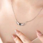 Personalized Angel Wing Photo Projection Necklace Dainty Jewelry Anniversary Birthday Mother's Day Gift for Women