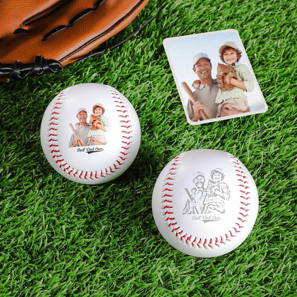 Personalized Photo Design Baseball with Text Game Day Anniversary Birthday Gift for Family Friend Baseball Lover
