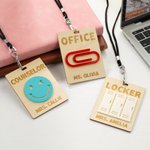 Carte de visite en bois personnalisée avec texte Fournitures pour enseignants Cadeau de rentrée pour les enseignants