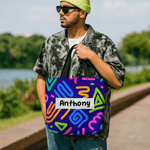 Personalized Abstract Graffiti Large Canvas Tote Bag with Name Travel Daily Use Birthday Gift for Men Women Artist
