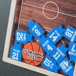 Personalized Basketball Football Soccer Sport Field Shaker Fridge Magnet with 1-15 Names and Numbers Team Club Appreciation Gift for Coach Teammate