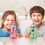 Botella personalizada 475 ml con flor de nacimiento personaje de dibujo animado y nombre regalo de cumpleaños o de vuelta al cole para niños