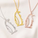 Gepersonaliseerde Pinguïn Ketting met Naam Sierlijke Sieraden Verjaardag Verjaardag Valentijnsdag Cadeau voor Vrouwen
