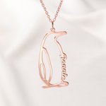 Gepersonaliseerde Pinguïn Ketting met Naam Sierlijke Sieraden Verjaardag Verjaardag Valentijnsdag Cadeau voor Vrouwen