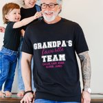 Personalized Favorite Team Multicolor 100% Cotton T-shirt with Title and Name Birthday Father's Day Gift for Dad Grandpa