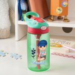 Botella personalizada 475 ml con flor de nacimiento personaje de dibujo animado y nombre regalo de cumpleaños o de vuelta al cole para niños