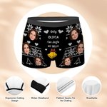 Personalised Christmas Pattern Face Photo Men's Underwear Boxer Brief with Name Valentine's Day Anniversary Gift for Husband Boyfriend