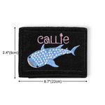 Personalised Multicolour Embroidered Sunglasses Shark Scuba Diver BCD Identification Tag with Name Ocean Activities Birthday Gift for Diving Lovers