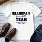 Personalized Favorite Team Multicolor 100% Cotton T-shirt with Title and Name Birthday Father's Day Gift for Dad Grandpa