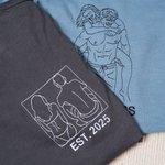 Gepersonaliseerd geborduurd Chic Foto Portret Outline T-shirt Sweatshirt Hoodie met tekst Verjaardag Bachelorette Party Verjaardag Gift voor mannen Lovers