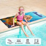 Personalized Cartoon Kid Character Oversized Quick Dry Beach Towel with Name Summer Pool Essentials Party Birthday Gift for Boys Girls