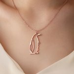 Gepersonaliseerde Pinguïn Ketting met Naam Sierlijke Sieraden Verjaardag Verjaardag Valentijnsdag Cadeau voor Vrouwen