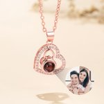 Personalized Photo Micro-Projection Heart Necklace Dainty Jewelry Valentine's Day Anniversary Gift for Women Couples