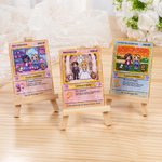 Carta Poke TCG classica personalizzata con adorabili personaggi di coppia in stile pixel testo e supporto in legno San Valentino regalo per coppie