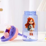 Borraccia personalizzata con nome e disegno carino con cannuccia e coperchio a prova di perdite regalo di compleanno e ritorno a scuola per bambini