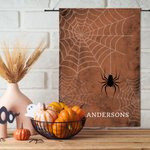 Personalised Spooky Spiderweb Garden Flag with Text Yard Porch Outdoor Decor Halloween Gift for Family Friend