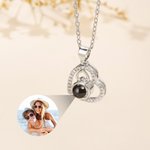 Personalized Photo Micro-Projection Heart Necklace Dainty Jewelry Valentine's Day Anniversary Gift for Women Couples