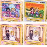 Carta Poke TCG classica personalizzata con adorabili personaggi di coppia in stile pixel testo e supporto in legno San Valentino regalo per coppie