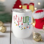 Personalised Santa Hat Sweets Cane Christmas Theme 12 oz Insulated Wine Tumbler with Lip and Name Home Decor Christmas Gift for Family Friend