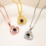 Personalized Photo Micro-Projection Heart Necklace Dainty Jewelry Valentine's Day Anniversary Gift for Women Couples
