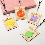 Carte de visite en bois personnalisée avec texte Fournitures pour enseignants Cadeau de rentrée pour les enseignants