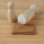 Personalized Clay Pottery Stamp with Text and Wood Round Handle Birthday Pottery Making Gift for Handicraft Lovers Pottery Makers