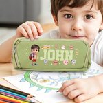 Personalized 3D Cartoon Character Multi-Compartment Pencil Case with Name Back to School Birthday Gift for Boys Girls